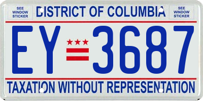 DC license plate EY3687