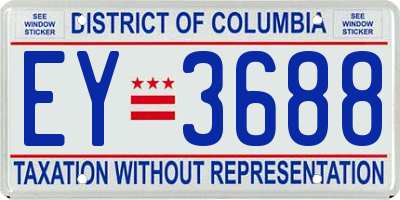 DC license plate EY3688