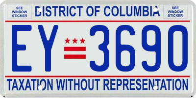 DC license plate EY3690