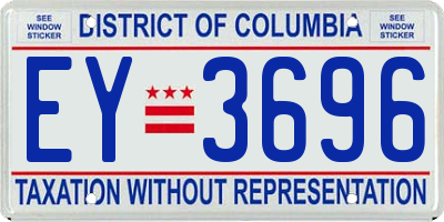 DC license plate EY3696