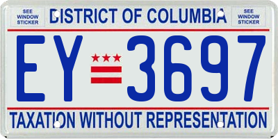 DC license plate EY3697