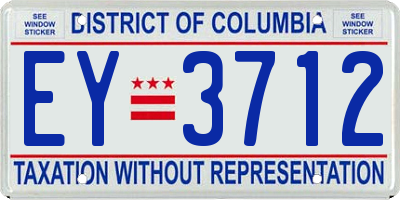 DC license plate EY3712