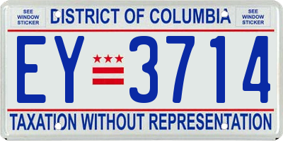 DC license plate EY3714