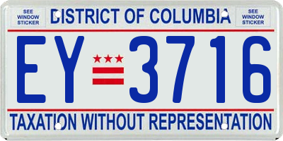 DC license plate EY3716