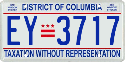 DC license plate EY3717