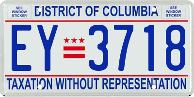 DC license plate EY3718