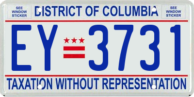 DC license plate EY3731