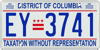 DC license plate EY3741