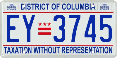 DC license plate EY3745