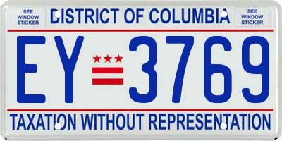 DC license plate EY3769