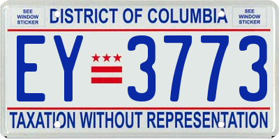 DC license plate EY3773