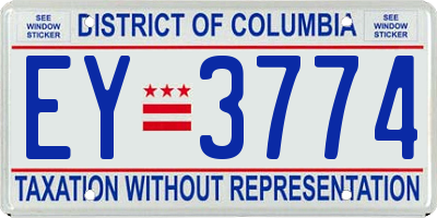 DC license plate EY3774
