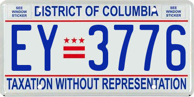 DC license plate EY3776