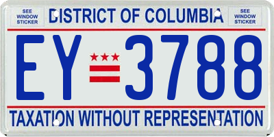 DC license plate EY3788