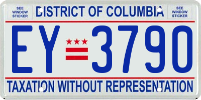 DC license plate EY3790