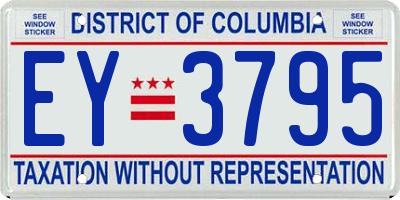 DC license plate EY3795