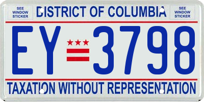 DC license plate EY3798