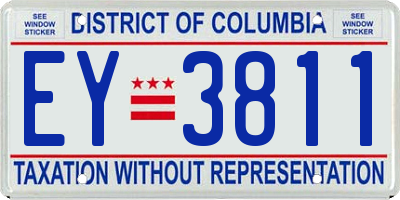 DC license plate EY3811