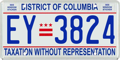 DC license plate EY3824