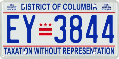 DC license plate EY3844