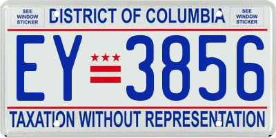 DC license plate EY3856