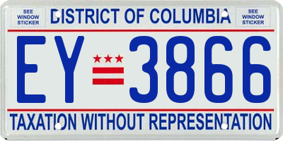 DC license plate EY3866