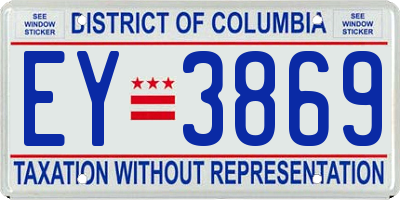 DC license plate EY3869