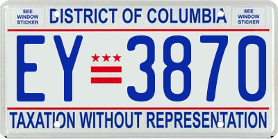 DC license plate EY3870