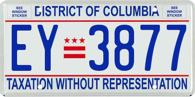 DC license plate EY3877