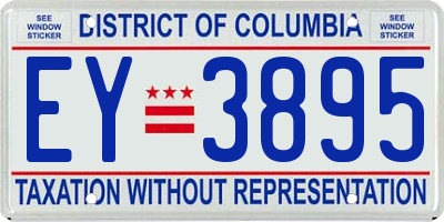 DC license plate EY3895