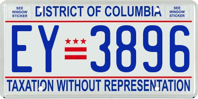 DC license plate EY3896