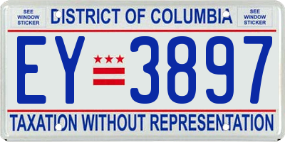 DC license plate EY3897