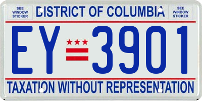 DC license plate EY3901