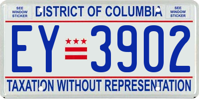 DC license plate EY3902