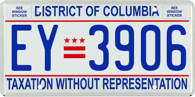 DC license plate EY3906