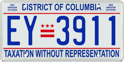 DC license plate EY3911