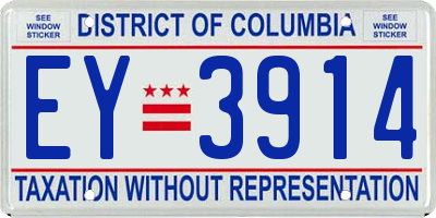 DC license plate EY3914