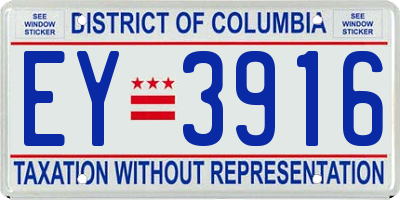 DC license plate EY3916