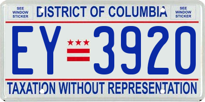 DC license plate EY3920