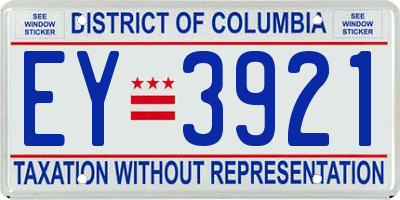 DC license plate EY3921