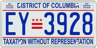 DC license plate EY3928