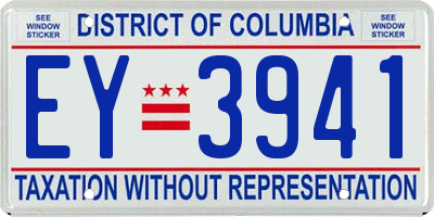 DC license plate EY3941