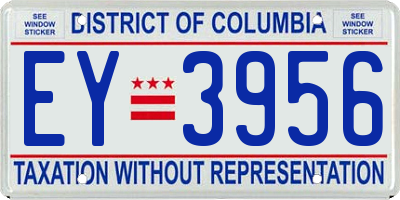 DC license plate EY3956
