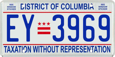 DC license plate EY3969