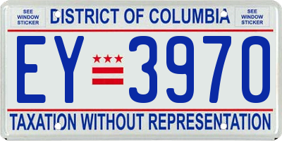 DC license plate EY3970