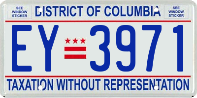 DC license plate EY3971