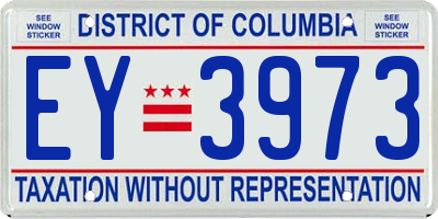 DC license plate EY3973