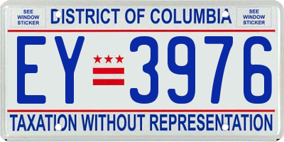 DC license plate EY3976