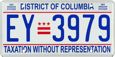 DC license plate EY3979