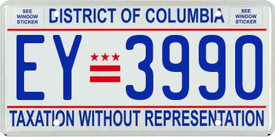 DC license plate EY3990